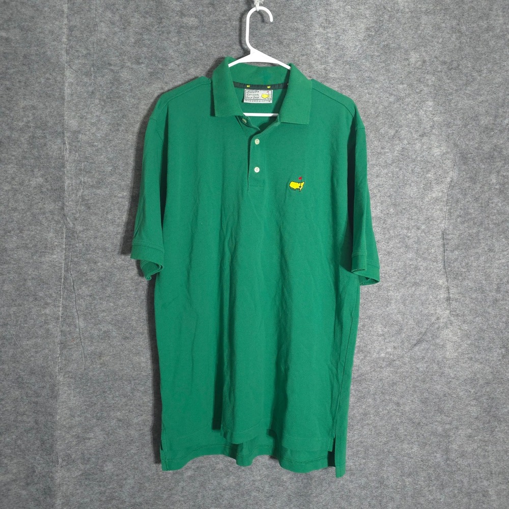 Slazenger Masters Polo Mens Large Green Augusta National‎ Golf Shop Short Sleeve